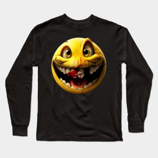 Bloody laughing Emoji Long Sleeve T-Shirt